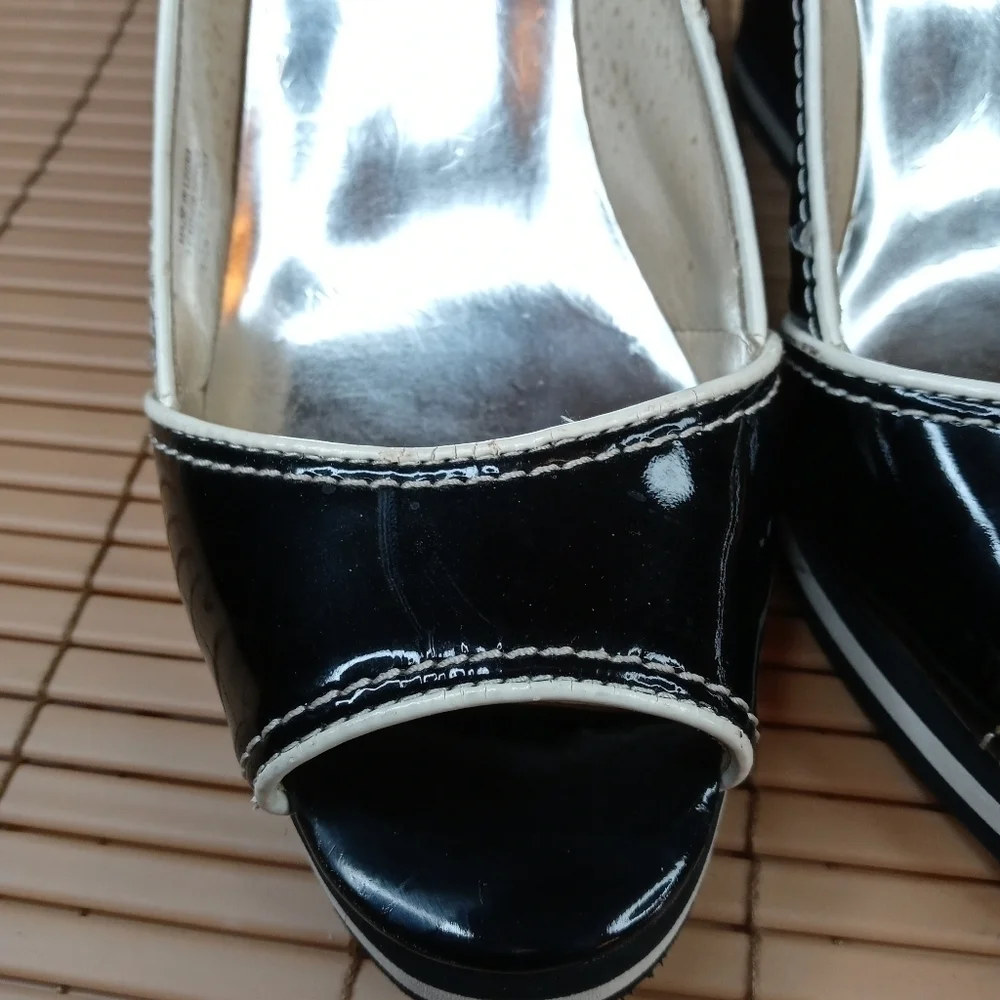 Michael Kors women's platform black patent leather